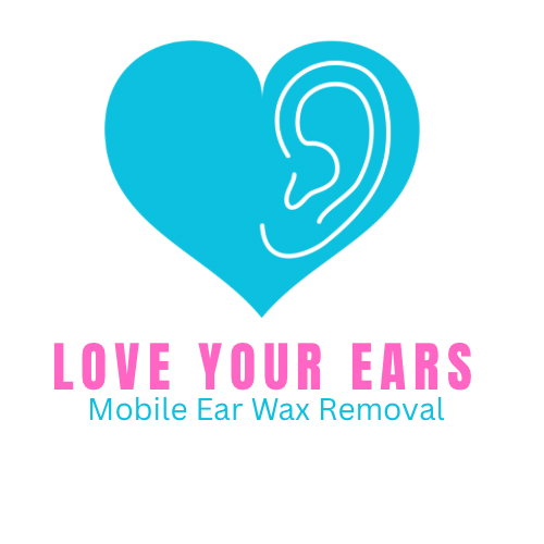 logo design ear care or ear with a love